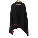 【中古】美品 GIVENCHY ジバンシィ ロゴ 大判 ニットマフラー ストール ショール ブラック×レッド メンズ レディース Luxs ブランド古着のリュク...