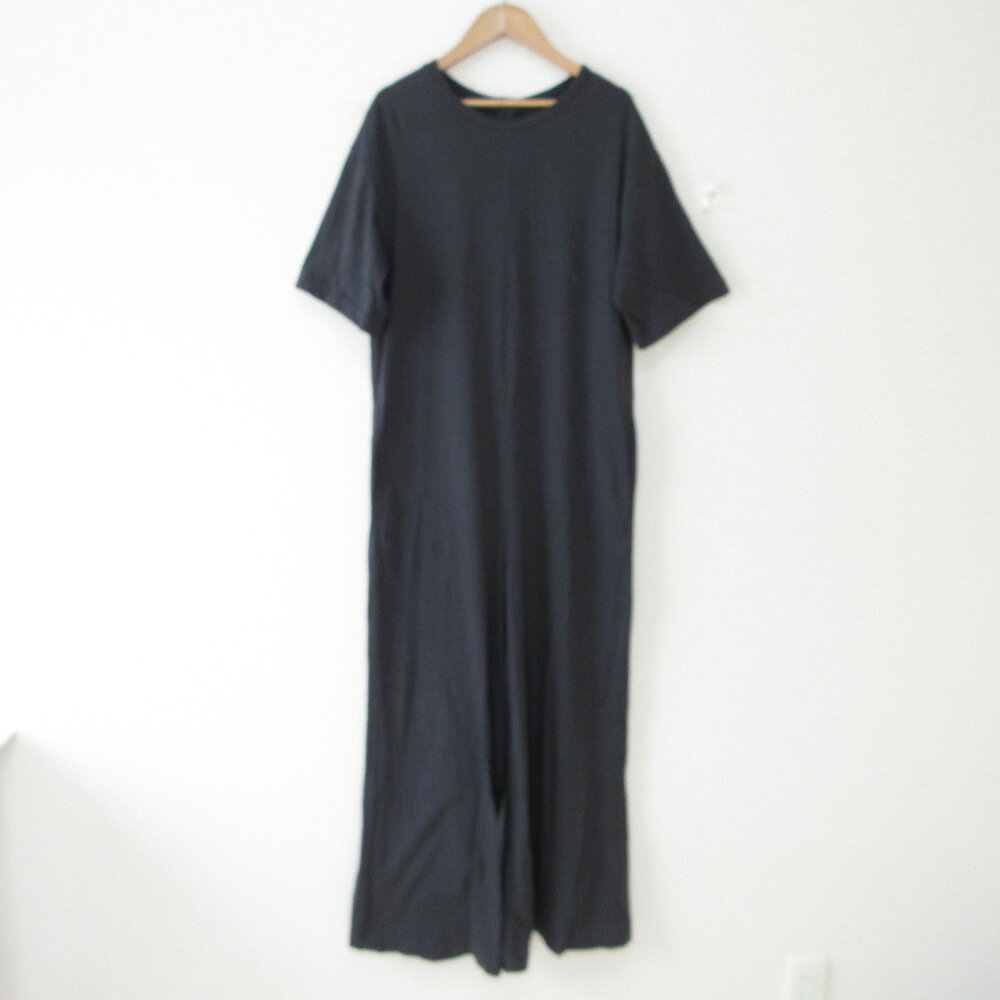 【中古】美品 23SS Plage プラージュ nep cotton オールインワン ハーフスリーブ サロペット パンツ 38 チャコールグレー レディース Luxs ブランド古着のリュクス