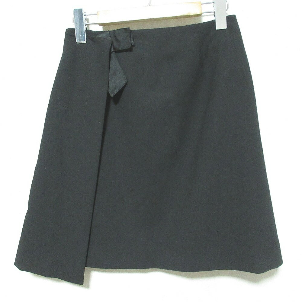 【中古】良品 FOXEY フォクシー リボン ミニスカート 37138 38 ブラック レディース Luxs ブランド古着のリュクス