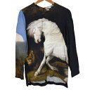 【中古】美品 STELLA McCARTNEY ステラマッカートニー ホースプリント 長袖 プルオーバー ブラウス カットソー 38 ブラック系 レディース Luxs ブランド古着のリュクス(4)