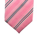 【中古】美品 GIORGIO ARMANI ジョルジオアルマーニ レジメンタルストライプ ネクタイ シルク100% ビジネス スーツアクセサリー ピンク メンズ...