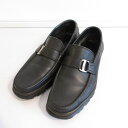 【中古】良品 Salvatore Ferragamo サルヴァトーレフェラガモ レザー ドライビングシューズ ローファー 6EE 24.5cm相当 ブラック メ...