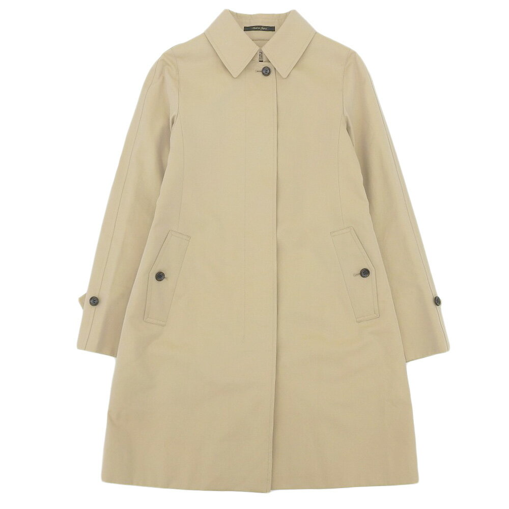 【中古】美品 SANYOCOAT サンヨーコート 100年コート ライナー付き バルマカーンコート ステンカラーコート アウター 36 ベージュ レディース Luxs ブランド古着のリュクス