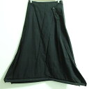 【中古】良品 ISSEY MIYAKE イッセイミヤケ コットン フロントボタン 変形 ロングスカート サイズ2 グリーン レディース Luxs ブランド古着のリュクス(4)