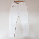 【中古】新品同様 POLO RALPH LAUREN ポロラルフローレン AVERY BOYFRIEND ダメージ加工 デニムパンツ ジーンズ W25 ホワイト レディース Luxs ブランド古着のリュクス