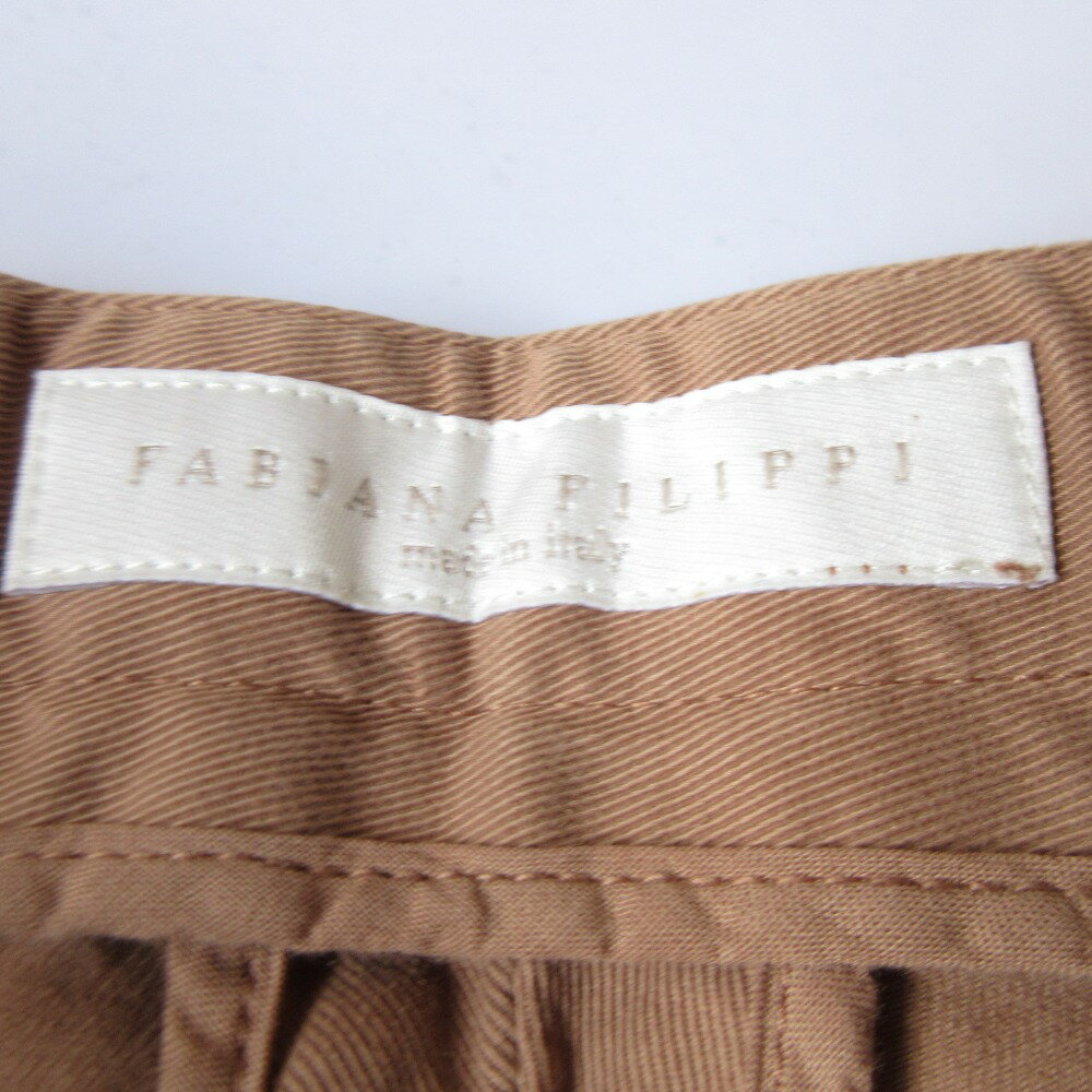 【中古】美品 Fabiana Filippi ファビアナフィリッピ ストレッチ サイドモニーレ スラックス テーパードパンツ S ブラウン レディース Luxs ブランド古着のリュクス