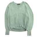 【中古】美品 green label relaxing グリーンレーベルリラクシング ユナイテッドアローズ Vネック コットン ニット セーター カットソー 緑...