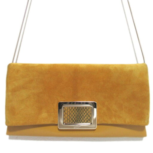 【中古】美品 Roger Vivier ロジェヴィヴィエ スエード レザー フラップ パーティーバッグ ショルダーバッグ マスタード レディース Luxs ブランド古着のリュクス 【中古】美品 Roger Vivier ロジェヴィヴィエ スエード レザー フラップ パーティーバッグ ショルダーバッグ マスタード レディース Luxs ブランド古着のリュクス