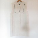 【中古】美品 22AW yori ヨリ もこもこロングジレ ベスト YR2225-135AW F オフホワイト レディース Luxs ブランド古着のリュクス