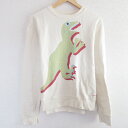 【中古】美品 21AW Paul Smith ポールスミス DINO ダイナソー 恐竜 プリント プルオーバー スウェットシャツ トレーナー L アイボリー レディース Luxs ブランド古着のリュクス