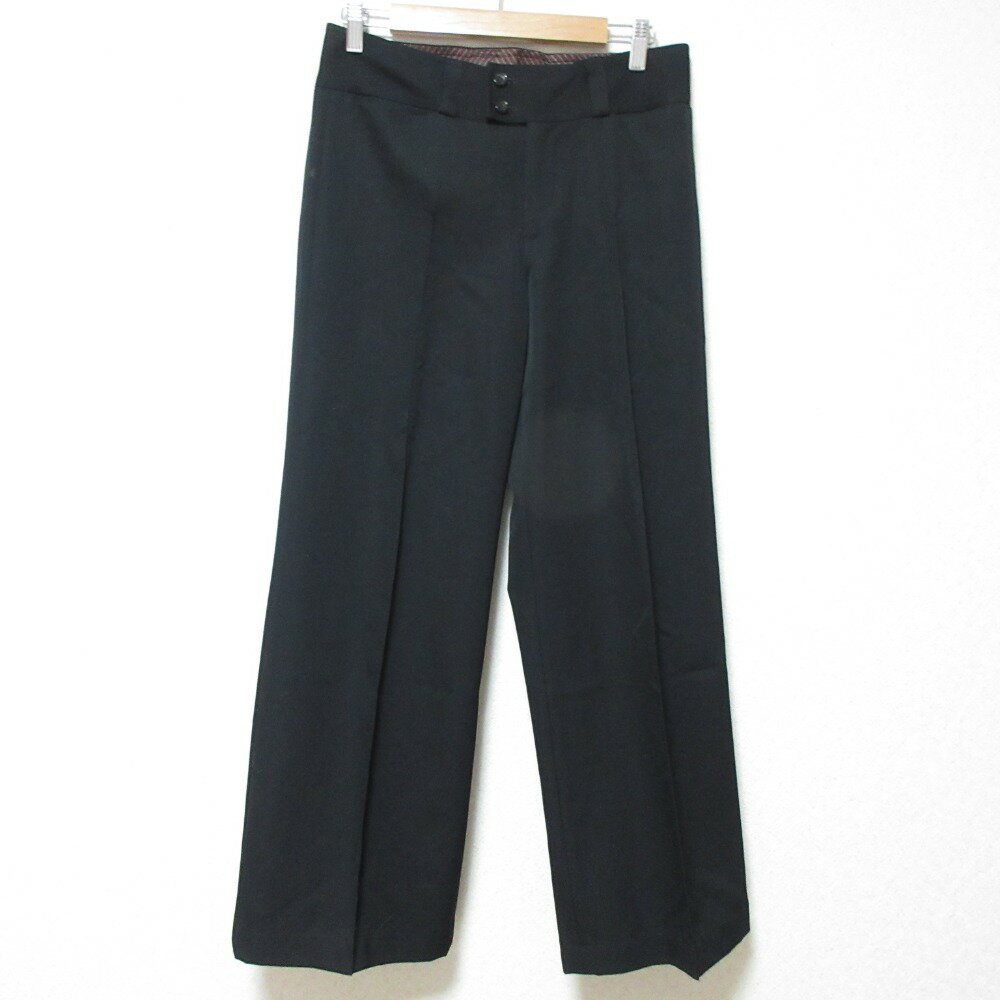 【中古】美品 tricot COMME des GARCONS トリココムデギャルソン センタープリーツ ワイドパンツ M ブラック レディース Luxs ブランド古着のリュクス(4)