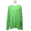 【中古】美品 23SS ENFOLD エンフォルド ROUND-SLIT BOX PULLOVER クルーネック シルク ニット セーター 38 グリーン レディース Luxs ブランド古着のリュクス