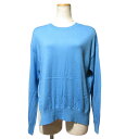 【中古】美品 24SS ENFOLD エンフォルド SILK COTTON PULLOVER 長袖 ニット セーター 300HS270-0940 38 ブルー レディース Luxs ブランド古着のリュクス