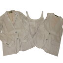 【中古】美品 Loro Piana ロロピアーナ コットンシルク シアージャケット ベスト ノースリーブトップス 3点セット 42 モカ レディース Luxs ブランド古着のリュクス