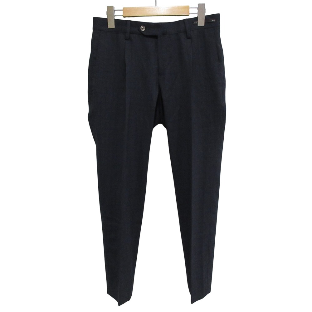 【中古】美品 PT01 ピーティーゼロウーノ STRETCH TRAVELLER SUPER SLIM FIT ウールブレンド スラックス パンツ 44 ネイビー メンズ Luxs ブランド古着のリュクス