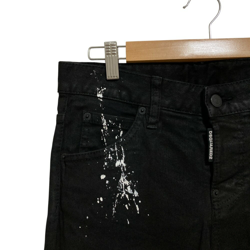 【中古】美品 DSQUARED2 ディースクエアード Cool Girl Jean ペイント加工 ストレッチ デニムパンツ ジーンズ 38 ブラック レディース Luxs ブランド古着のリュクス