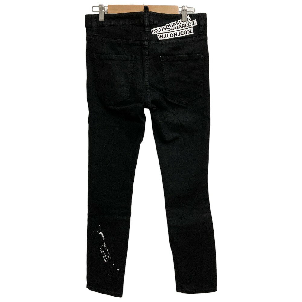 【中古】美品 DSQUARED2 ディースクエアード Cool Girl Jean ペイント加工 ストレッチ デニムパンツ ジーンズ 38 ブラック レディース Luxs ブランド古着のリュクス