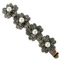 【エントリーポイント10倍】【中古】新品同様 Roger Vivier ロジェヴィヴィエ パール ストーン フラワーモチーフ ヘアクリップ ヘアアクセサリー シ...