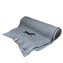 【中古】美品 THOM BROWNE トムブラウン トリコロール ニット マフラー ストール グレー メンズ レディース Luxs ブランド古着のリュクス