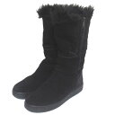 【中古】美品 PRADA SPORT プラダスポーツ スエード ファー ショートブーツ 23.5cm相当 ブラック レディース Luxs ブランド古着のリュクス(4)