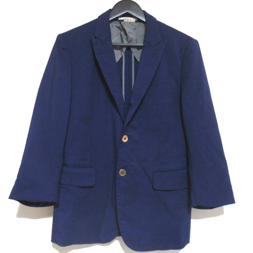 【中古】美品 COMME des GARCONS HOMME PLUS コムデギャルソンオムプリュス ポリ縮絨 シングル テーラードジャケット PA-J021 M ネイビー メンズ Luxs ブランド古着のリュクス
