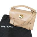 【中古】良品 SAINT LAURENT PARIS サンローランパリ ミューズトゥ レザー 2WAY ハンドバッグ ショルダーバッグ ベージュ レディース Luxs ブランド古着のリュクス