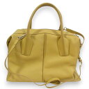 【中古】新品同様 TOD'S トッズ Dスタイリング BAULETTE レザー 2Way ハンドバッグ ショルダーバッグ キャメル系×シルバー金具 レディース Luxs ブランド古着のリュクス