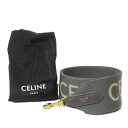 【中古】美品 CELINE セリーヌ ジャカード ロゴ ショルダーストラップ グレー×ゴールド金具 レディース Luxs ブランド古着のリュクス