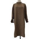 【中古】美品 MACKINTOSH PHILOSOPHY マッキントッシュフィロソフィー 長袖 ハイネック チェックワンピース サイズ38 ブラウン レディース Luxs ブランド古着のリュクス