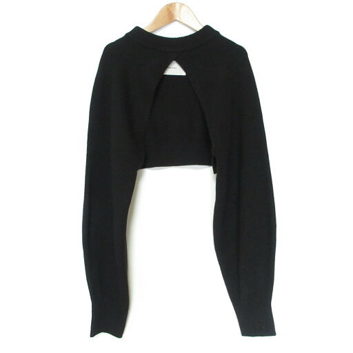 【中古】美品 23AW TODAYFUL トゥデイフル Merinowool Knit Sleeve カシミヤブレンド 長袖 クロップド ニット セーター 12320510 F ブラック レディース Luxs ブランド古着のリュクス 【中古】美品 23AW TODAYFUL トゥデイフル Merinowool Knit Sleeve カシミヤブレンド 長袖 クロップド ニット セーター 12320510 F ブラック レディース Luxs ブランド古着のリュクス