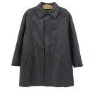 【中古】美品 ZILLI ジリー オーストリッチレザー ステンカラーコート サイズ52 ブラック メンズ Luxs ブランド古着のリュクス