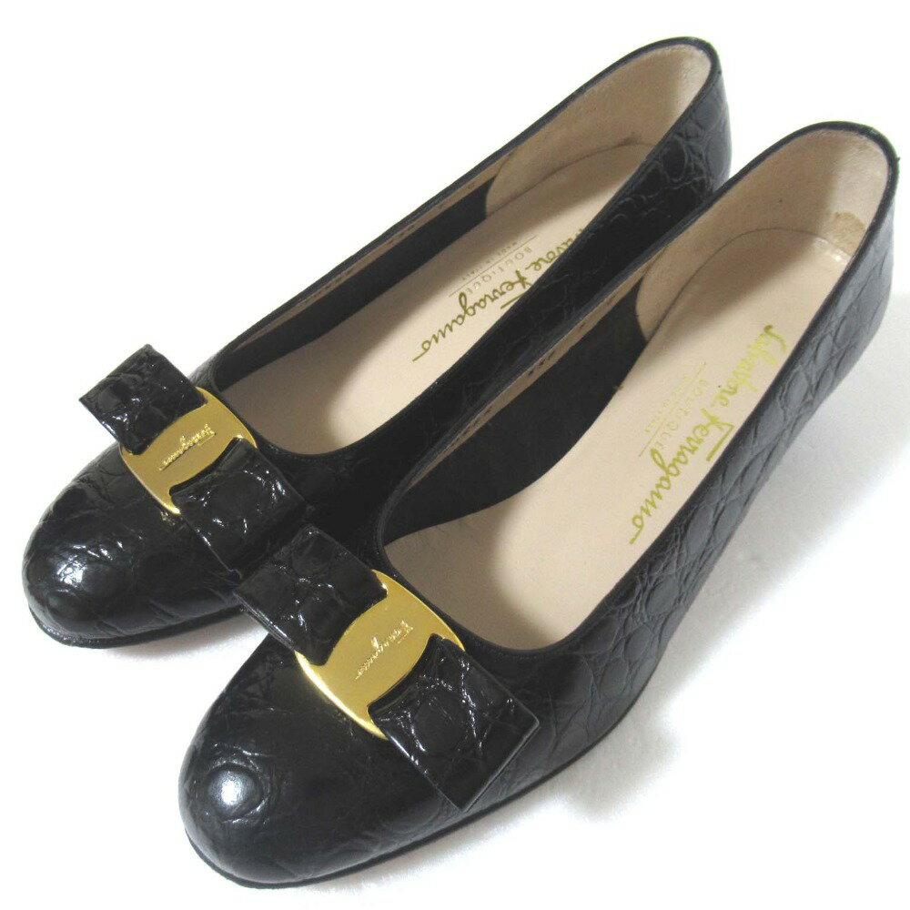 関税込☆FERRAGAMO☆クロコダイル風 レザーパンプス563 楽天市場】クロコ(ブランドフェラガモ)(パンプス|レディース