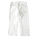 【エントリーポイント10倍】【中古】新品同様 Simon Miller サイモンミラー ホワイト デニム ワイド クロップド パンツ 切りっぱなし W26 白 レディース Luxs ブランド古着のリュクス
