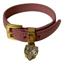 【中古】良品 MIUMIU ミュウミュウ ハートビジュー マドラス レザー ブレスレット バングル アクセサリー ピンク レディース Luxs ブランド古着のリ...