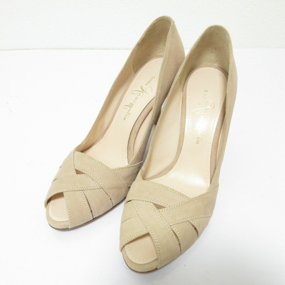 新品 銀座かねまつ パンプス 低ヒール ネイビー - メルカリ