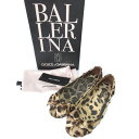 【中古】良品 DOLCE&GABBANA ドルチェアンドガッバーナ レオパード柄 フラットシューズ フラットパンプス 38 24cm相当 ベージュ系×ブラウン ...