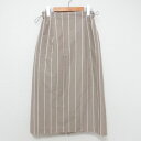 【中古】良品 Drawer ドゥロワー オルタネイトストライプ スカート 6524-299-1563 サイズ36 ベージュ レディース Luxs ブランド古着のリュクス