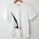【中古】新品同様 PLAY COMME des GARCONS プレイコムデギャルソン ナイキコラボ ハートワッペン 半袖 Tシャツ カットソー M ホワイト メンズ Luxs ブランド古着のリュクス