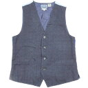 【中古】新品同様 BLUE BLUE JAPAN ブルーブルージャパン ベスト マイヤーレース ジレ トップス グラデーション 3 インディゴネイビー 青 ブルー メンズ Luxs ブランド古着のリュクス