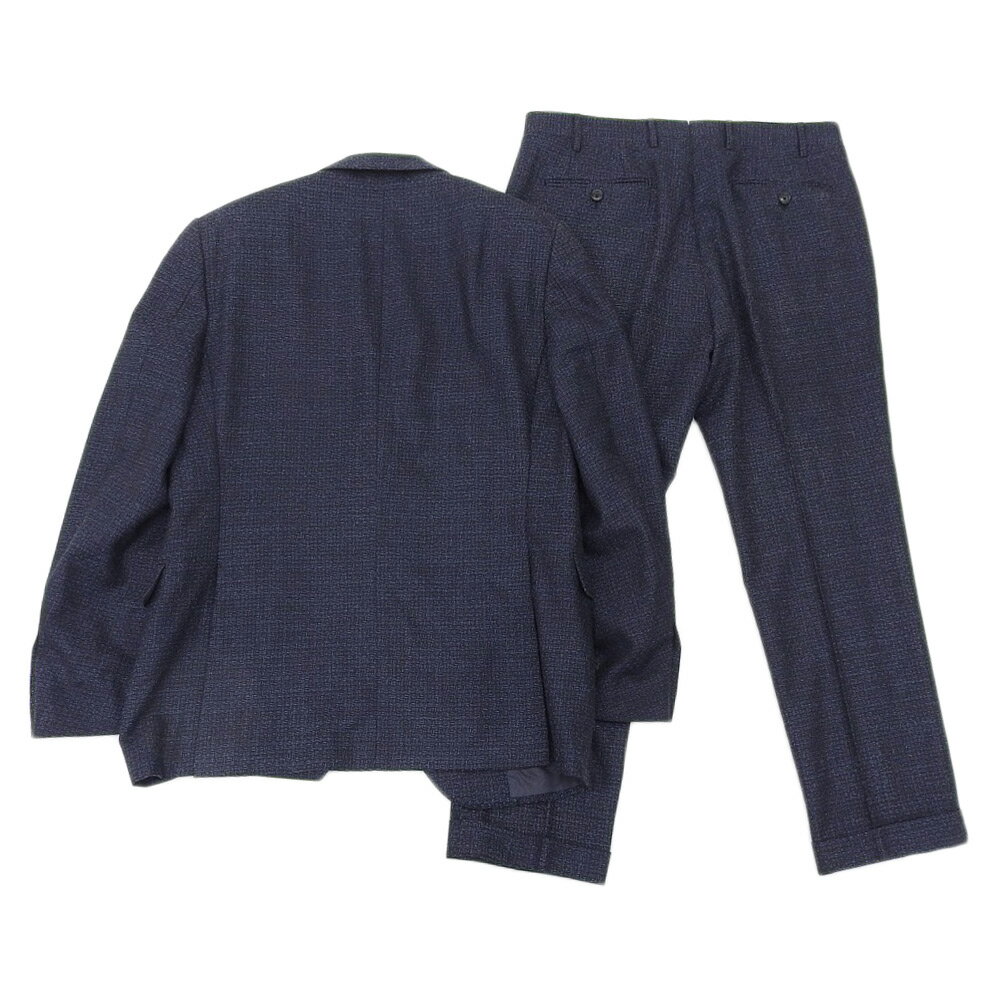 【中古】美品 CORNELIANI コルネリアーニ メランジ ウール テーラードジャケット スラックスパンツ スーツ セットアップ 50 ネイビー メンズ Luxs ブランド古着のリュクス