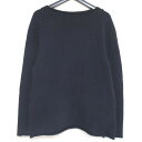 【中古】美品 YURI PARK ユリパーク ウール シルクカシミヤブレンド バックリボン 長袖 ニット セーター プルオーバー 48サイズ ネイビー レディース Luxs ブランド古着のリュクス