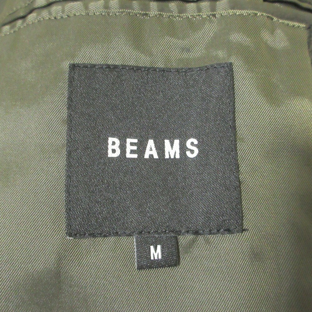【中古】美品 BEAMS ビームス SOLOTEX カシミアブレンド 中綿 ステンカラーコート M カーキ メンズ Luxs ブランド古着のリュクス