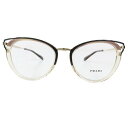 【中古】未使用 PRADA プラダ 眼鏡 アイウェア クリア サングラス プラスチックフレーム フォックス型 キャットアイ デモレンズ 52□19 ブラウン メ...