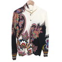 【エントリーポイント10倍】【中古】美品 ETRO エトロ ペイズリープリント シルク×カシミア ニットカーディガン アンサンブル 48 マルチカラー レディー...