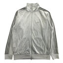 【中古】美品 adidas originals アディダスオリジナルス ベロア トラックトップ ジャケット ブルゾン ジャージ M グレー メンズ Luxs ブランド古着のリュクス