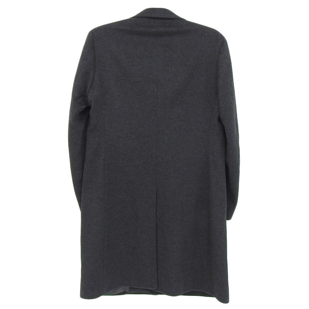 【中古】美品 MAKER'S SHIRT KAMAKURA メーカーズシャツ鎌倉 コロンボ生地 ウール カシミア チェスターコート M チャコールグレー メンズ Luxs ブランド古着のリュクス