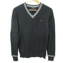 【中古】良品 BURBERRY BLACK LABEL バーバリーブラックレーベル Vネックケーブル ニット セーター 3 ブラック メンズ Luxs ブランド古着のリュクス