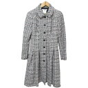 【中古】美品 Rene ルネ TISSUE社製生地 ツイード フレア ロングコート ワンピース 36 ピンク レディース Luxs ブランド古着のリュクス