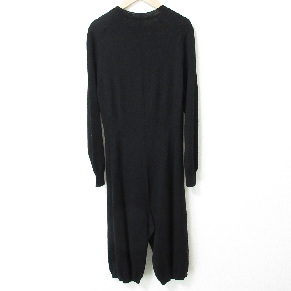 【中古】美品 AD2018 COMME des GARCONS コムデギャルソン ウール ほつれ加工 長袖 ニット オールインワン GC-N001 サイズS ブラック レディース Luxs ブランド古着のリュクス