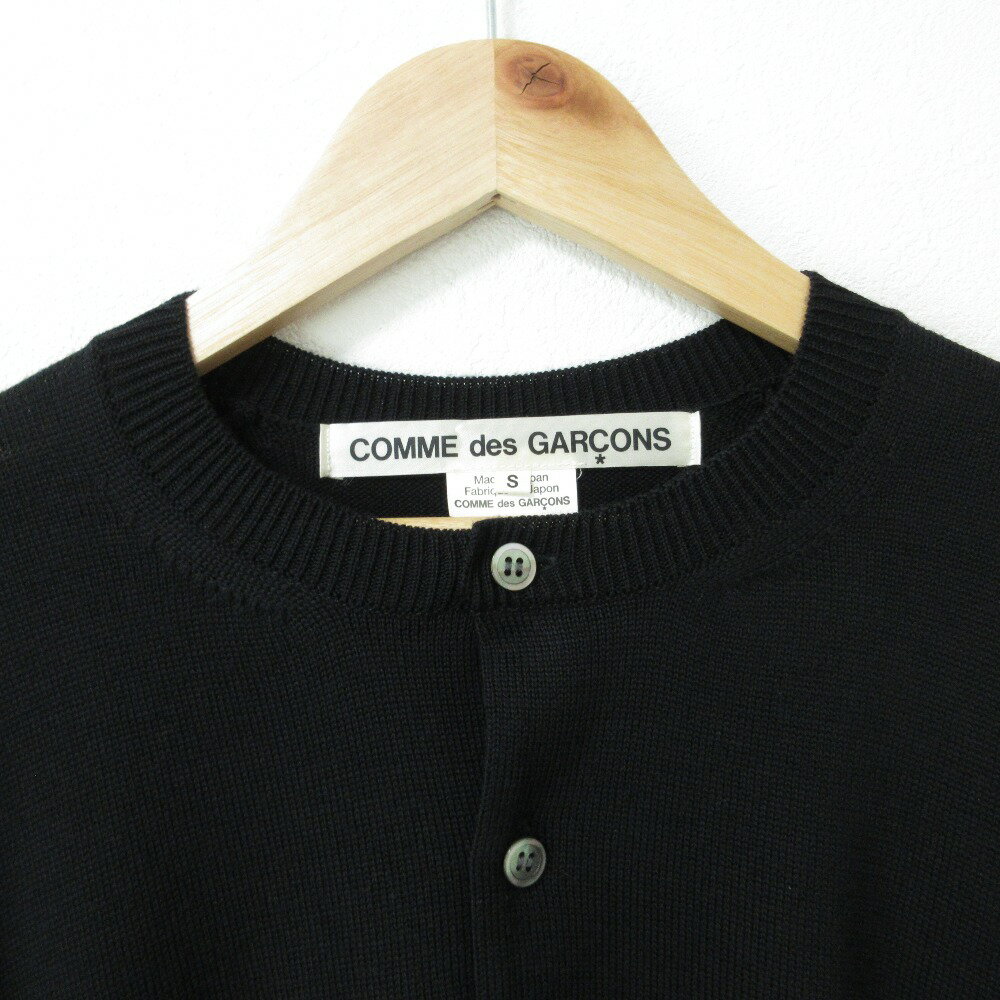 【中古】美品 AD2018 COMME des GARCONS コムデギャルソン ウール ほつれ加工 長袖 ニット オールインワン GC-N001 サイズS ブラック レディース Luxs ブランド古着のリュクス